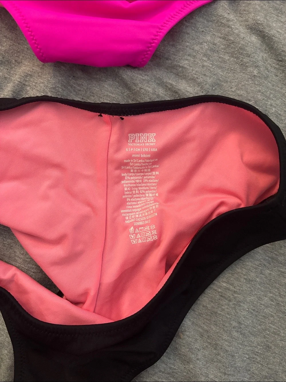 Women's Bikini Bottoms - Black and Hot Pink